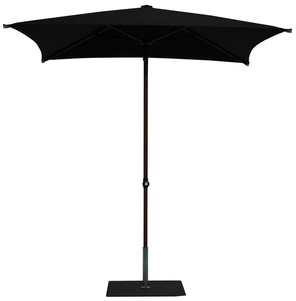 sconto Ombrellone da Giardino 2x2 m Palo Ø38 mm in Alluminio Effetto Legno Tessuto Olefin Trend Wood Nero