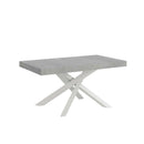 Tavolo Allungabile 160-420x90x77 cm Volantis Cemento Telaio Bianco 