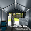 Tenda Garage 162x221,5x163 cm con Copertura Rinforzata Impermeabile e Ingresso Zip in Acciaio Zincato Grigio      