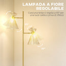 Lampada da Terra Moderna con 2 Luci Orientabili Interruttore a Pedale Oro      