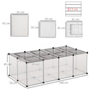 Gabbia per Criceti e Roditori Modulabile 140x70x45 cm in Resina e Acciaio Nero e Trasparente