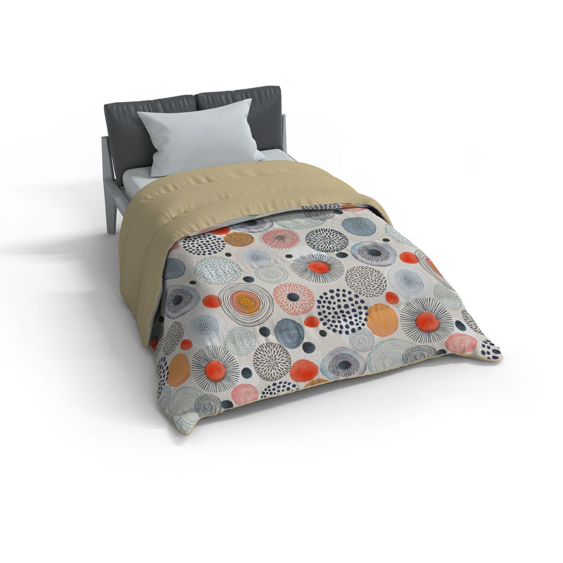 Trapunta Invernale 1 Piazza e Mezzo Stampata in Microfibra 300gr Double Face Acquerello