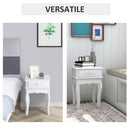 Comodino con Cassetto in Legno Bianco 40x35x60 cm 