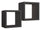 Lot de 2 Etagères Cubes Murales Carrées en Panneau de Fibres Q-Bis Maxi Noir