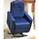 Poltrona Relax Elettrica Verbena con Alzapersona Lift 2 Motori in Microfibra Blu