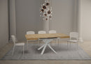  Tavolo Allungabile 90-194x90x76 cm Clerk Quercia Natura Gambe Bianche