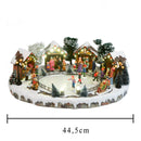 Villaggio Natalizio Laghetto Ghiacciano Luci Musica e Movimento 44,5 cm in Resina