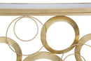 Console Globe 120x40,5x81,5 cm in Ferro e Vetro Oro