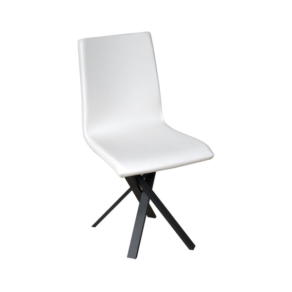 sconto Chaise Aury 40/44x42x86 cm Pieds anthracite simili cuir Blanc
