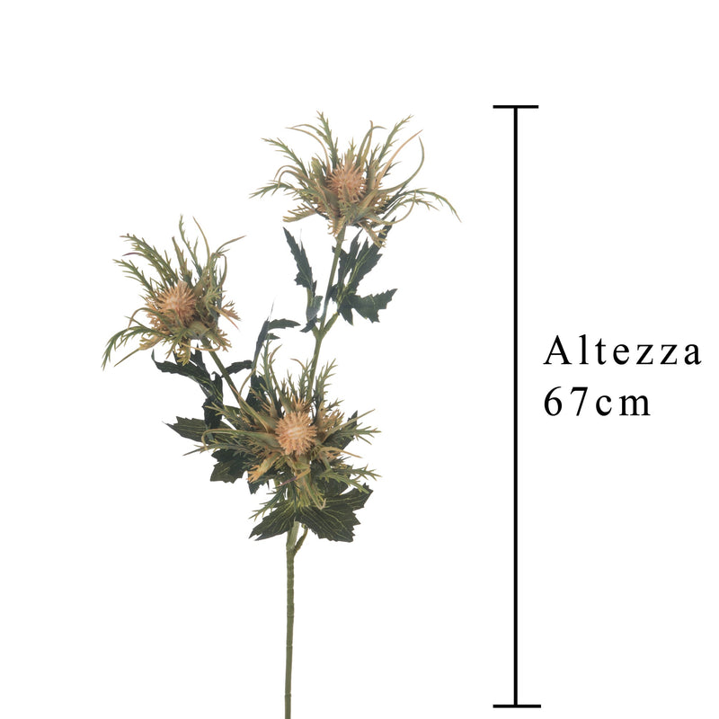 Set 6 Piante Artificiali di Cartamus Composta da 3 Fiori Altezza 67 cm Giallo