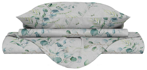 Housse de couette avec taies d'oreiller imprimées en microfibre de lierre Différentes tailles prezzo