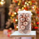 Set 34 Palle di Natale Sfere Palline Natalizie 8 cm Rosa Antico Decorazioni Albero
