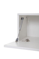 Parete Attrezzata Mobili Soggiorno 6 Pensili in Melaminico Laccato 401x31x189cm TFT Cube Bianco Rovere