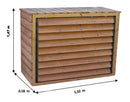 Copri Condizionatore con Veneziane Mobili 132x58x147 cm in Legno Abete Termo Trattato