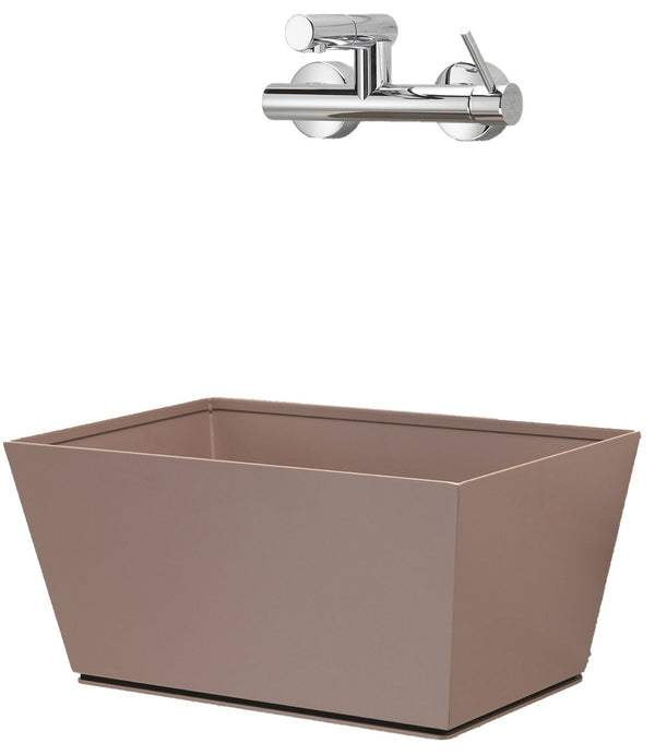 sconto Fontana a Parete da Giardino con Miscelatore e Vasca Belfer 42/PRQM Tortora