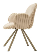 Sedia Stoccolma B crema Set 2 Pz 64x68x83 cm in Compensato e Spugna e Ferro e Poliestere Crema      