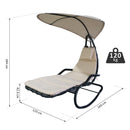 Amaca Dondolina da Giardino in Metallo e Textilene con Parasole Crema