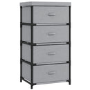Cassettiera 42x32x80 cm con 4 Cassetti in Tessuto e Struttura in Acciaio Grigio e Nero      