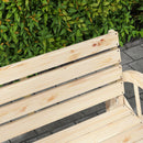 Panchina da Giardino 2 Posti 105,5x56x79 cm con Braccioli a Ruota di Carro in Legno a Doghe      