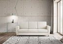 Divano 3 Posti 212x85x85 cm Yasel in Tessuto Latte