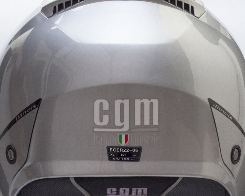 Casco Jet per Scooter Visiera Lunga CGM Illinois 129A Argento Varie Misure