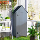 Casetta Porta Attrezzi 77,5x54,2x179,5 cm a 3 Mensole con Tetto Impermeabile in Bitume in Legno Grigio      