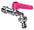 Robinet à bille pour fontaine de jardin avec levier coloré Belfer RUB/028 Ciclamino