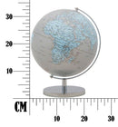 Mappamondo Argento Ø25x34 cm Plastica e Ferro Argento e Azzurro