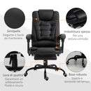 Sedia Poltrona Massaggiante da Ufficio 67x79x111-121 cm con 7 Punti Vibranti Nero