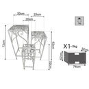 Set 3 Fioriere Vincent in Acciaio Bianco Antico