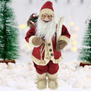 Statuina Babbo Natale Rosso Statuetta 60 cm Vestiti in Tessuto Addobbo Natalizio