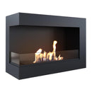 Camino a Bioetanolo da Incasso 70x48 cm con Vetro Flig Tampa Nero Angolo a Sinistra