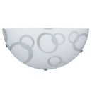 Applique 1xE27 Ganci Trasparenti Vetro Lastra Bianco Decorato Cerchi E-Energy Betta