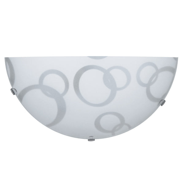 acquista Applique 1xE27 Transparent Crochets Plaque Verre Blanc Décoré Cercles E-Energy Betta