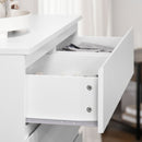 Cassettiera 6 Cassetti con Design Antiribaltamento 80x39x115 cm in Truciolato Bianco