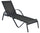 Transat de jardin 202x64x53 cm structure en aluminium et textilène noir