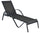 Transat de jardin 202x64x53 cm structure en aluminium et textilène noir
