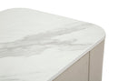 Comodino Beauty 60x47x40 cm in Legno MDF e Metallo Crema/Oro