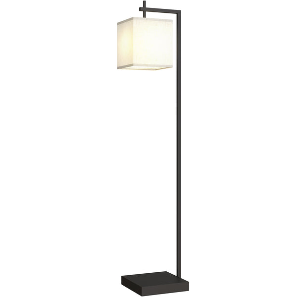 acquista Lampada da Terra a LED con 10 Luminosità 9W e Telecomando 36x30x168 cm Paralume Effetto Lino Nero e Beige