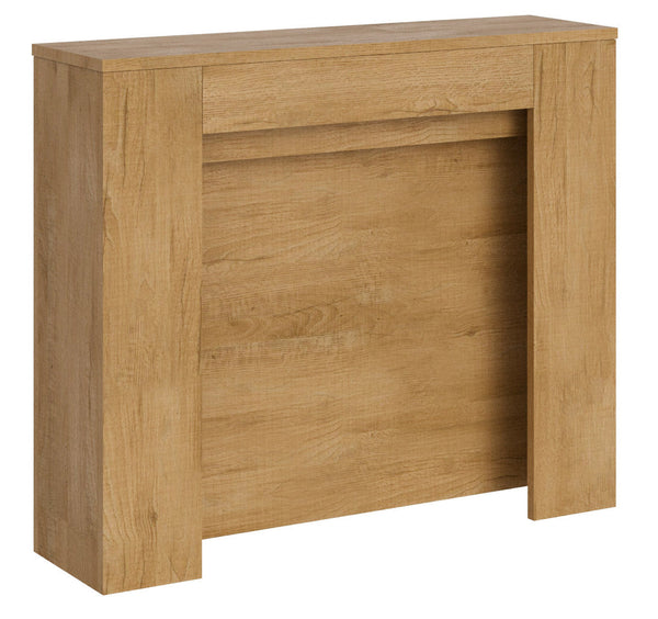 Console Extensible 90x25/211 cm Kiba Chêne Nature Panneaux Mélamine sconto