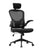 Chaise de bureau de direction 63x62x117 cm en tissu résille noir