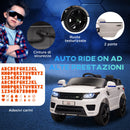 Macchina Elettrica per Bambini con Telecomando Luci LED e Clacson Bianco 
