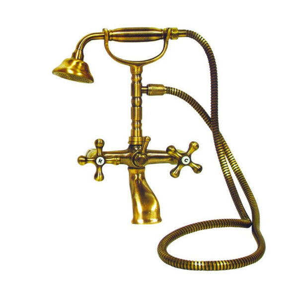 prezzo Kit Doccino e Miscelatore Doppio Comando per Vasca in Ottone Lecce Classic Antico