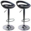 Set 2 Sgabelli con Alzata a Gas e Seduta Girevole in ABS Seattle Nero Lucido