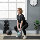 Kettlebell per Allenamento 10 Kg Base Piatta e Impugnatura per Stacchi in PU e Sabbia Verde Scuro
