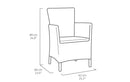 Set Tavolino e 2 Poltrone da Giardino Effetto Rattan Keter Iowa Balcony Cappuccino
