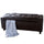 Cassapanca Pouf Contenitore Panca Fondoletto 110x40x40 cm in Legno e Eco Pelle Marrone