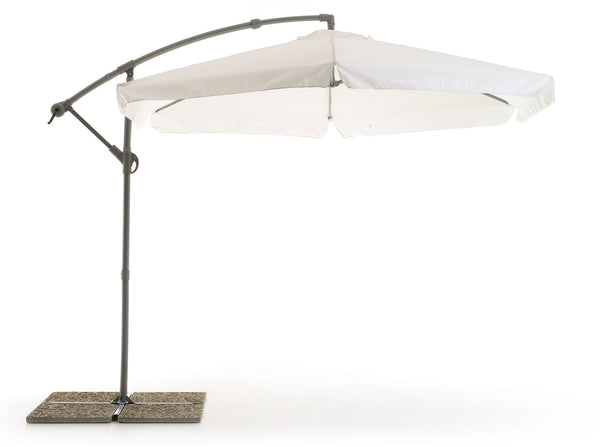 Ombrellone da Giardino Decentrato Ø3m in Ferro Telo in Poliestere Luna Bianco prezzo