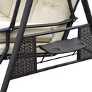 Dondolo 3 Posti da Giardino 208x121x172 cm in Metallo e Tessuto Beige