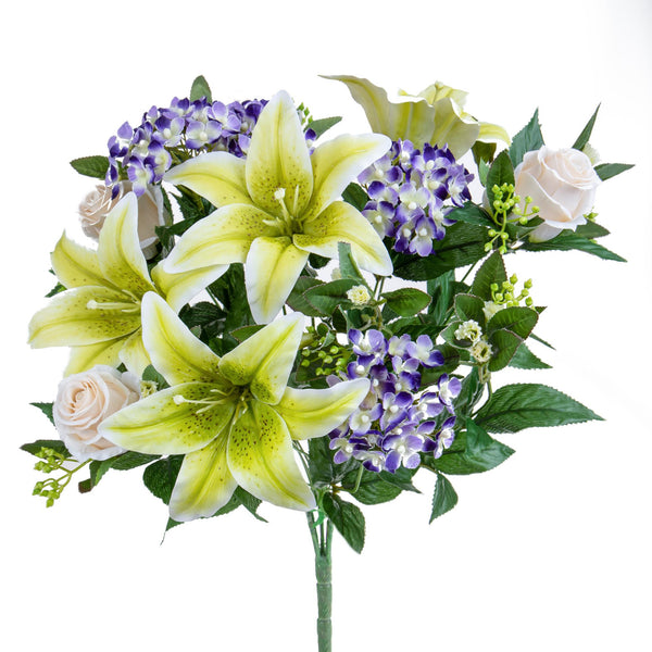 acquista Bouquet artificiel Lys/achillée millefeuille 50 cm Beige